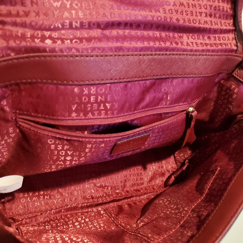 Kate Spade Lilah Laurel Burgundy Leather Satchel - Picture 6 of 14